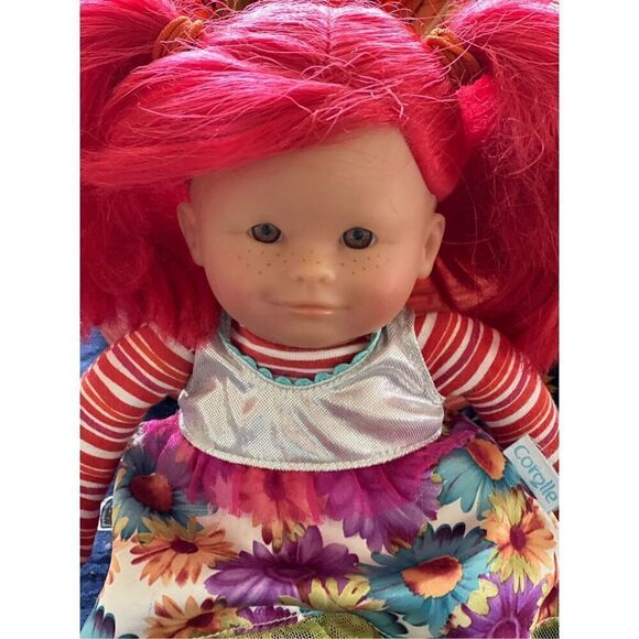 Rare French Corolle Les Dollies Toffee Apple Red Hair Cloth Vinyl Freckle Face 1 - Picture 4 of 11